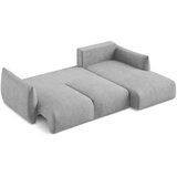 Makamii Svijetlo siva sklopiva kutna garnitura od šenila (s desnim kutom/s ležaljkom) Leila – | shoptok.hr