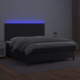  box spring s madracem LED crni 180x200cm od umjetne kože | shoptok.hr