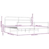 vidaXL Metalni okvir kreveta bez madraca smeđa boja hrasta 180x200 cm | shoptok.hr