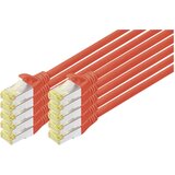Digitus DK-1644-A-030-R-10 RJ45 omrežni kabel\, Patch kabel CAT 6a S/FTP 3.00 m rdeča 1 kos, (20519315) | Shoptok.si