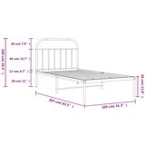  Metalni okvir za krevet s uzglavljem crni 100x200 cm | shoptok.hr
