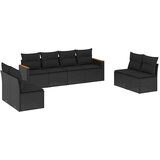  8-dijelni set vrtnih sofa od poliratana s jastucima crni | shoptok.hr