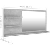  Kupaonsko ogledalo boja betona 90x10,5x45 cm konstruirano drvo | shoptok.hr