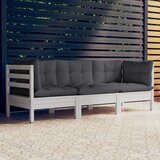 Maison Chic Vrtni kavč - Zunanji kavč trosed z antracitnimi blazinami trdna borovina, (22043696) | Shoptok.si