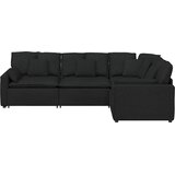  Modularna sofa s jastucima, tkanina, crna | Eponuda.com