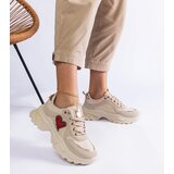 Gemre Beige platform sneakers with a heart by Martinez | Shoptok.si