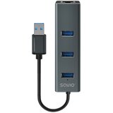 Savio AK-57 USB-A - 3 x USB-A HUB with RJ-45 Gigabit Ethernet adapter 5000 Mbit /s grey USB 3.2 Gen 1 (3.1 Gen 1) Micro-B 5000 Mbit /s Black | shoptok.hr
