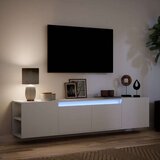 vidaXL Stenska TV omarica z LED lučkami bela 180x31x39,5 cm | Shoptok.si