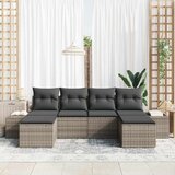  Sjedeća garnitura za vrt 4 kom. Siva poliratan 294 x 55 x 85 cm | Shoptok.si