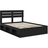  Konstrukcija postelje Črna 150 x 200 cm Masivno borovo les, (5000103288) | Shoptok.si