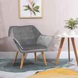 HOMCOM Fotelj v nordijskem slogu iz lesa in z učinkom sivega žameta za dnevno sobo ali pisarno, 64x62x72,5 cm, (20753169) | Shoptok.si