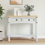 Maison Chic konzolna miza - miza ob steni mehiška borovina Corona Range bela 90x34,5x73cm, (21785990) | Shoptok.si