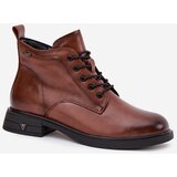 VINCEZA Insulated Leather Women's Ankle Boots Low Heel | shoptok.hr