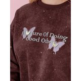 DStreet Bluza damska oversize tie-dye w motyle SPARKI bordowa | shoptok.hr