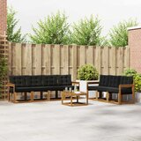  Set vanjskih sofa 8 kom. Prirodna i crna | shoptok.hr
