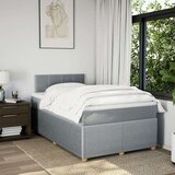 vidaXL Boxspring postelja z vzmetnico svetlo siva 120x190 cm blago | Shoptok.si