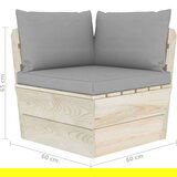  Garnitura iz palet 4-delna z blazinami smrekovina | Shoptok.si