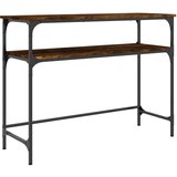 Maison Chic konzolna miza - miza ob steni dimljen hrast 100x35,5x75 cm inženirski les, (21785830) Cene