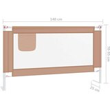  Sigurnosna ograda za dječji krevet smeđe-siva 140x25 cm tkanina | shoptok.hr