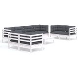 Maison Chic Seti vrtnega pohištva - Vrtna garnitura - Vrtni pohištvo set 9-delna z blazinami trdna borovina, (21798070) | Shoptok.si