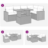  6-dijelni set vrtnih sofa s jastucima bež od poliratana | shoptok.hr