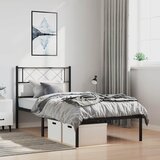  Metalni okvir za krevet s uzglavljem crni 100x200 cm | Eponuda.com