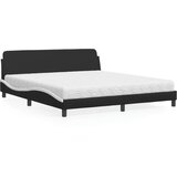  Krevet s madracem Dover crno-bijeli 180 x 200 cm od umjetne kože | shoptok.hr