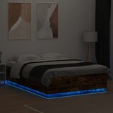  Okvir kreveta s LED svjetlima boja hrasta 140 x 200 cm drveni | Eponuda.ba