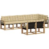  Set vanjskih sofa 8 kom. Bijela i bež Smeđa 306 x 128,5 x 73 cm | shoptok.hr