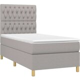  Box spring postelja z vzmetnico LED sv. siva 100x200 cm blago, (20726077) | Shoptok.si