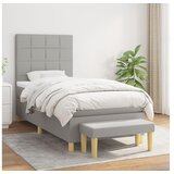  Kreveta s oprugama i madrac svjetlosivi 90x200cm tkanina | shoptok.hr