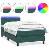 Box Spring krevet s madracem tamno zeleni 90x210 cm baršun | shoptok.hr