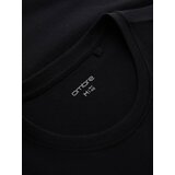 Ombre Men's cotton t-shirt with large inscription - black | Shoptok.si