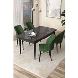 Hanah home arp - black marble, khaki black marblekhaki dining table & chairs set (5 pieces) | ePonuda.com