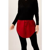 armonika Women's Claret Red Shirt Skirt with Elastic Waist Cene