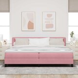  s opruga kutije s madracem Ružičasta 200 x 200 cm Baršun | shoptok.hr