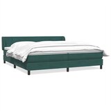 vidaXL Boxspring - Krevet s oprugama s madracima tamno zeleni 180x220 cm baršun - Tamnozelena 180 x 220 cm Blok s kvadratima Cijene