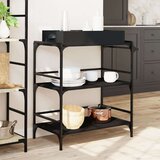 vidaXL Kuhinjska kolica crna 81 5 x 41 x 92 5 cm od konstruiranog drva | shoptok.hr