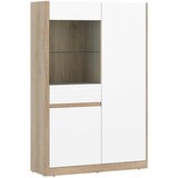 Modern Living Vitrina Calima, Bela, Barva Hrasta | Shoptok.si