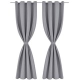  Zavjesa za Zamračivanje s Metalnim Prstenovima 2 kom 135x175 cm Siva | shoptok.hr