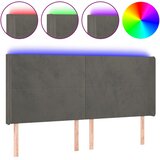  LED uzglavlje tamnosivo 203 x 16 x 118/128 cm baršunasto | shoptok.hr