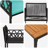  Set vanjskog namještaja 3 pcs Crna i Tirkizna poliratan | shoptok.hr