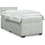 vidaXL Box spring postelja z vzmetnico svetlo siv 90x190 cm žamet | Shoptok.si