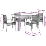  5-dijelni vrtni blagovaonski set od poliratana s jastucima bež 140 cm table length | shoptok.hr