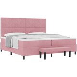  Krevet s opruga kutije Ružičasta 200 x 200 cm Baršun | shoptok.hr