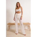 TRENDYOLMILLA Ženske pantalone Tbess26Pl00003, Krem Cene