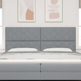 vidaXL vzglavje z vzorcem diamantnih blokov svetlo siva 200 cm tkanina, (22080581) | Shoptok.si