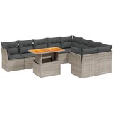 Maison Chic Seti vrtnega pohištva - Vrtna garnitura - Vrtni pohištvo set 10-delna z blazinami siv poli ratan, (21815168) | Shoptok.si