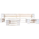 The Living Store Vrtna sedežna garnitura iz palet 4-delna lesena bela - Vrtna Sedežna Garnitura, (21421550) | Shoptok.si