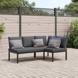  2-dijelni set vrtnih sofa s jastucima crni aluminijski | Eponuda.com